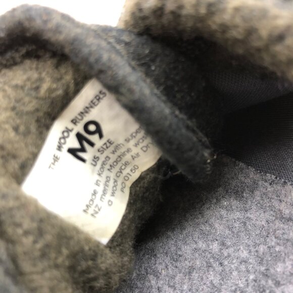 Allbirds Sneakers Mens 9 Black Merino Wool Runners Lace Up Shoes